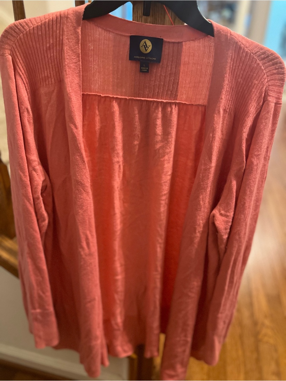 Adrienne Vittadini Coral Open-Front Draped Cardigan